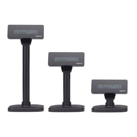 Approx appVFD01 Visor de Cliente para TPV con Pantalla Fluorescente al Vacío, 2 Líneas y 20 Caracteres, Interfaz USB, Ideal para Punto de Venta Approx appVFD01 Visor de Cliente para TPV con Pantalla Fluorescente al Vacío, 2 Líneas y 20 Caracteres, Interfaz USB, Ideal para Punto de Venta